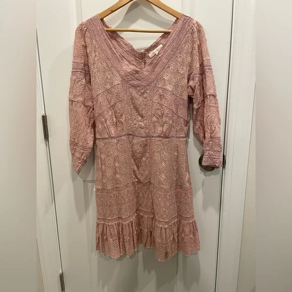 Like new Loveshackfancy pink cheri dress in Sz 10 - Picture 9 of 9